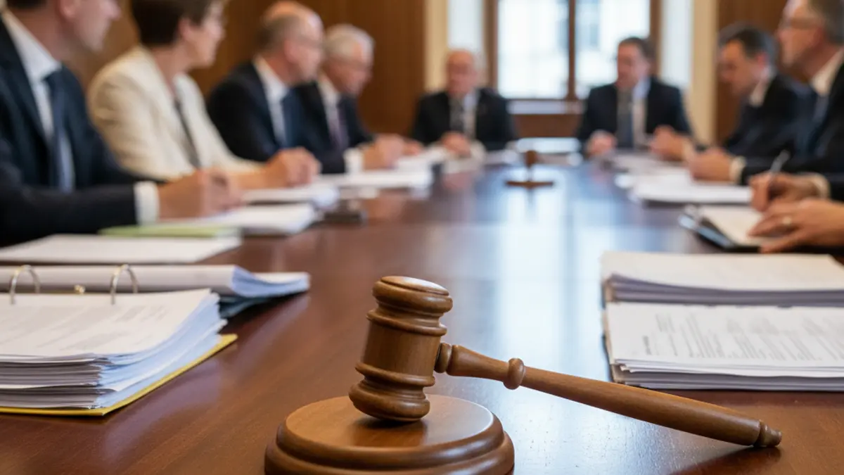 Imagen genérica de un mazo de juez sobre una mesa, simbolizando una decisión política o judicial.