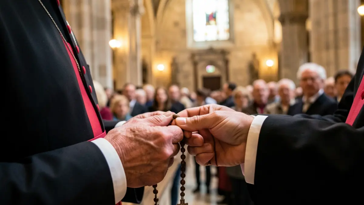 Generic image of an archbishop holding a rosary.