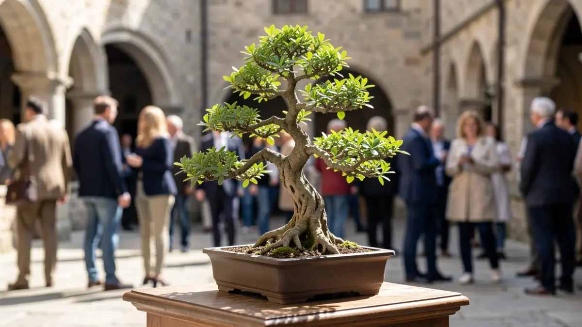 Generic image of a well-kept bonsai tree in an outdoor setting.