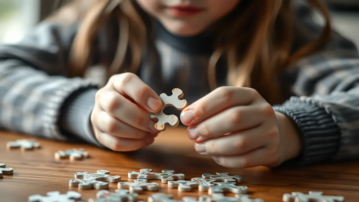 Generic image of a child's hands holding a puzzle piece, symbolizing the complexity of autism.