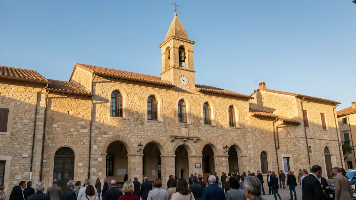 Generic image of a historic school facade in Catalonia.