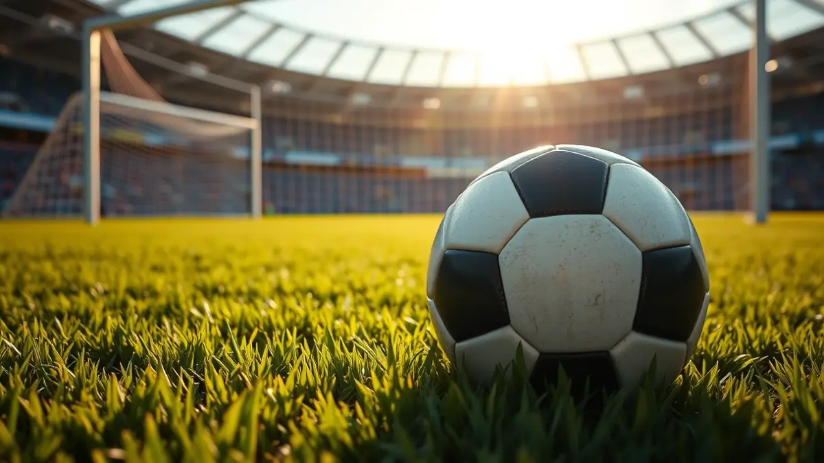 Generic image of a soccer ball on a green field.
