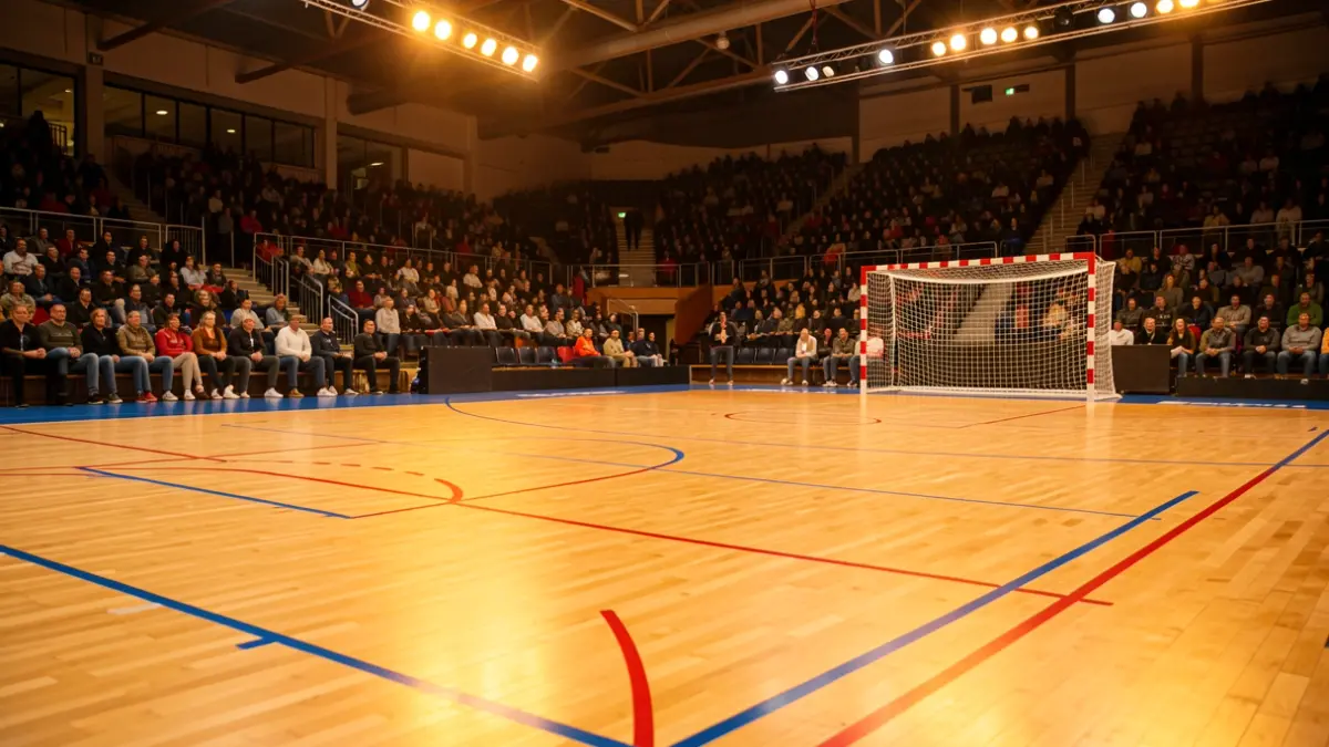 Imatge genèrica d'una pista d'handbol catalana.