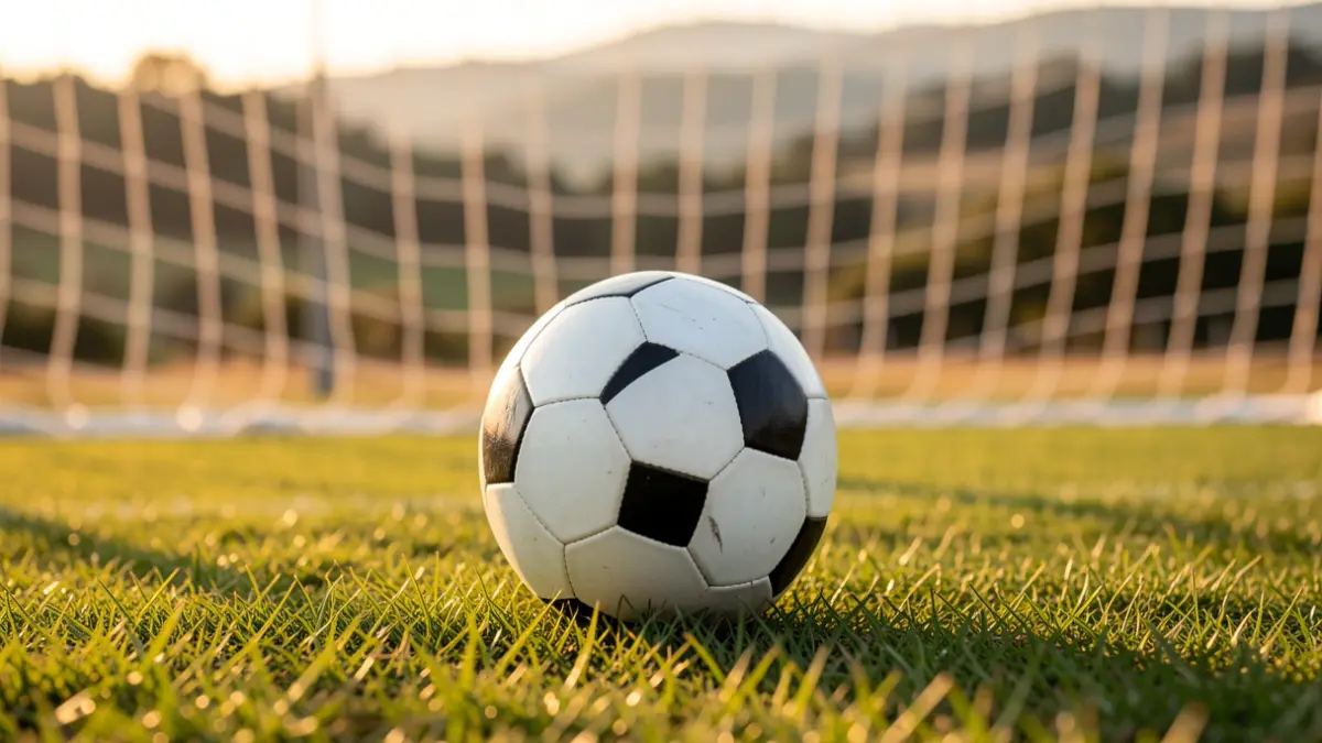 Generic image of a soccer ball on grass.