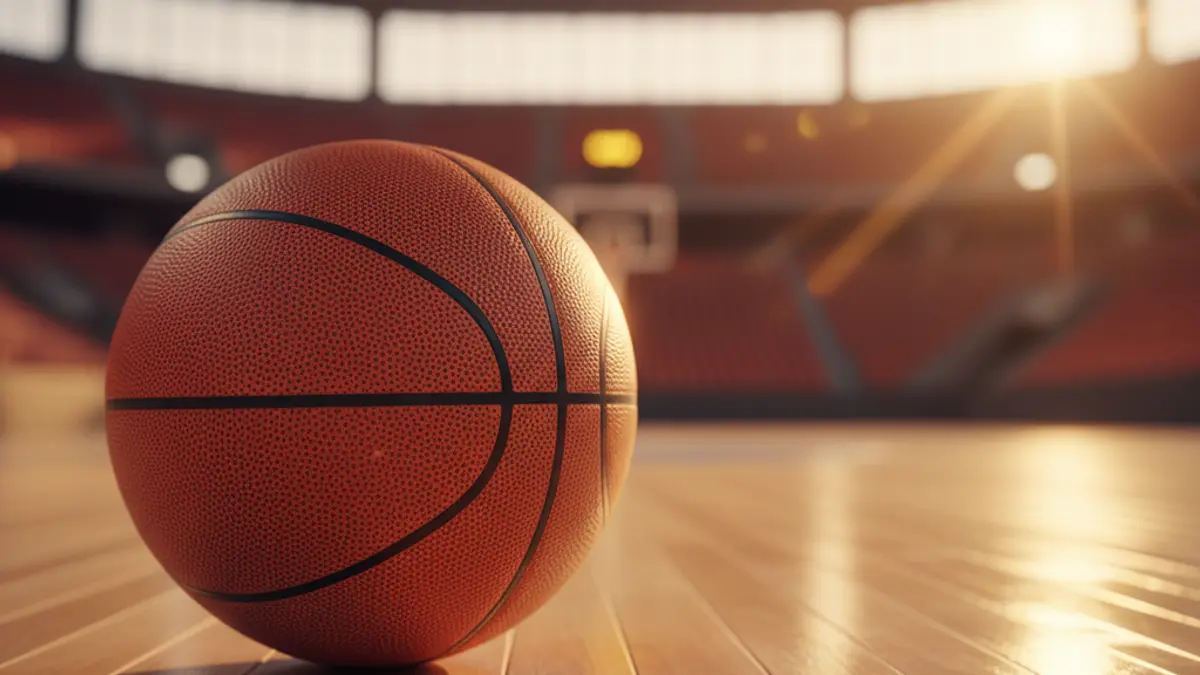 Generic image of a basketball on a court.