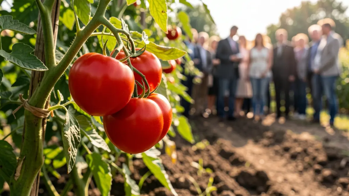 Imatge genèrica de tomàquets madurs a una planta d'horta.