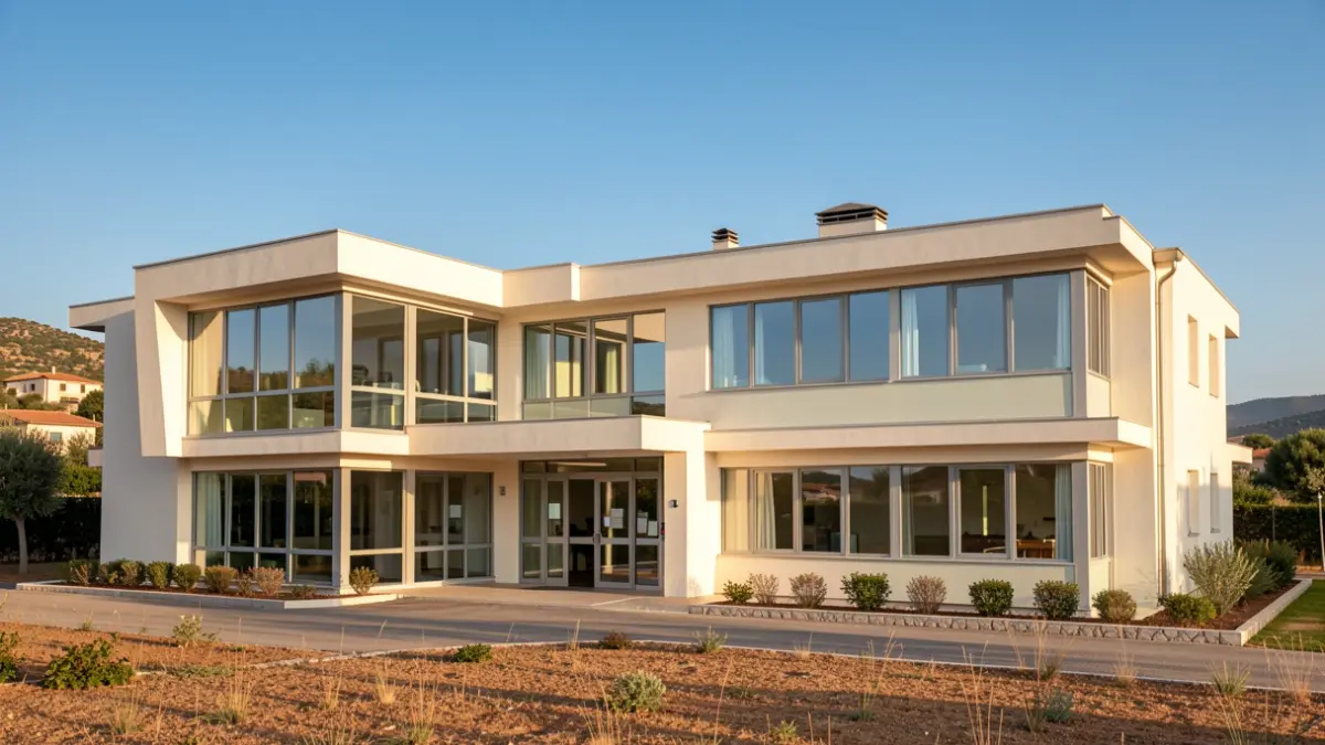 Imatge genèrica d'un hospital modern en un entorn mediterrani.