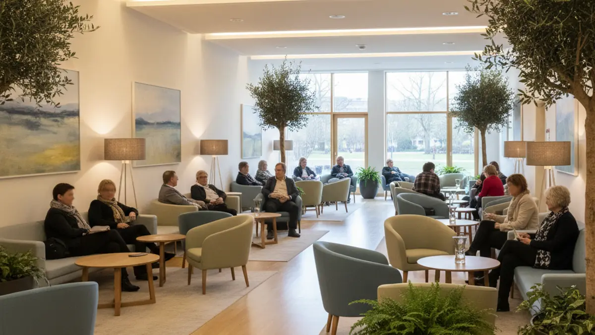 Generic image of a humanized waiting room in a hospital