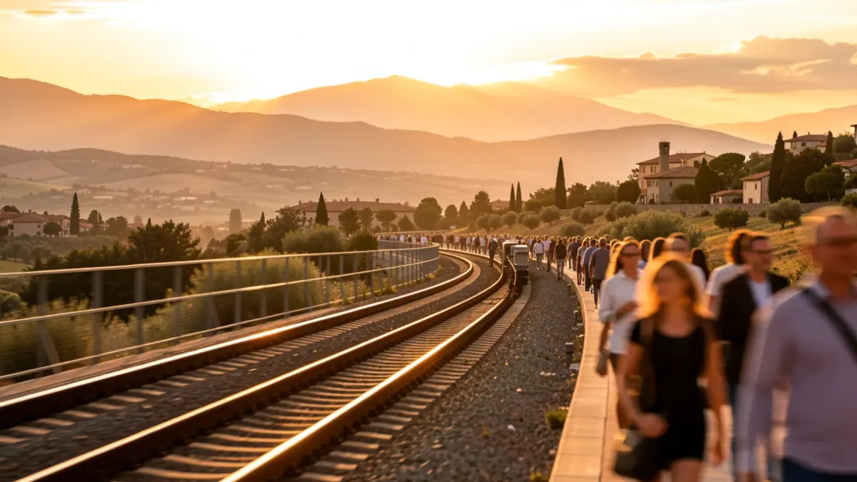 Generic image of a railway line in a Mediterranean landscape.