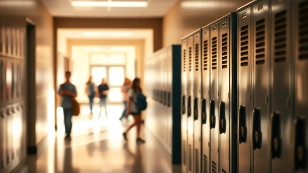 Generic image of a school hallway with lockers.