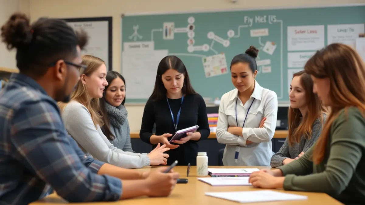 Imatge genèrica d'un grup reduït d'alumnes en un entorn educatiu inclusiu.