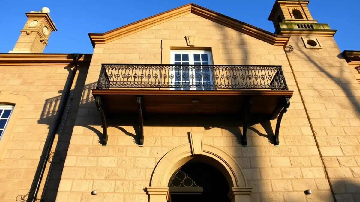 Façana de l'ajuntament de Llorenç del Penedès sota la llum del sol.