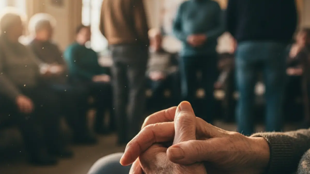 Generic image of an elderly person's hands, symbolizing loneliness or social connection.
