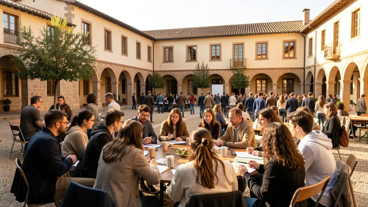 Imatge genèrica d'una activitat preventiva a un pati d'institut a Catalunya.