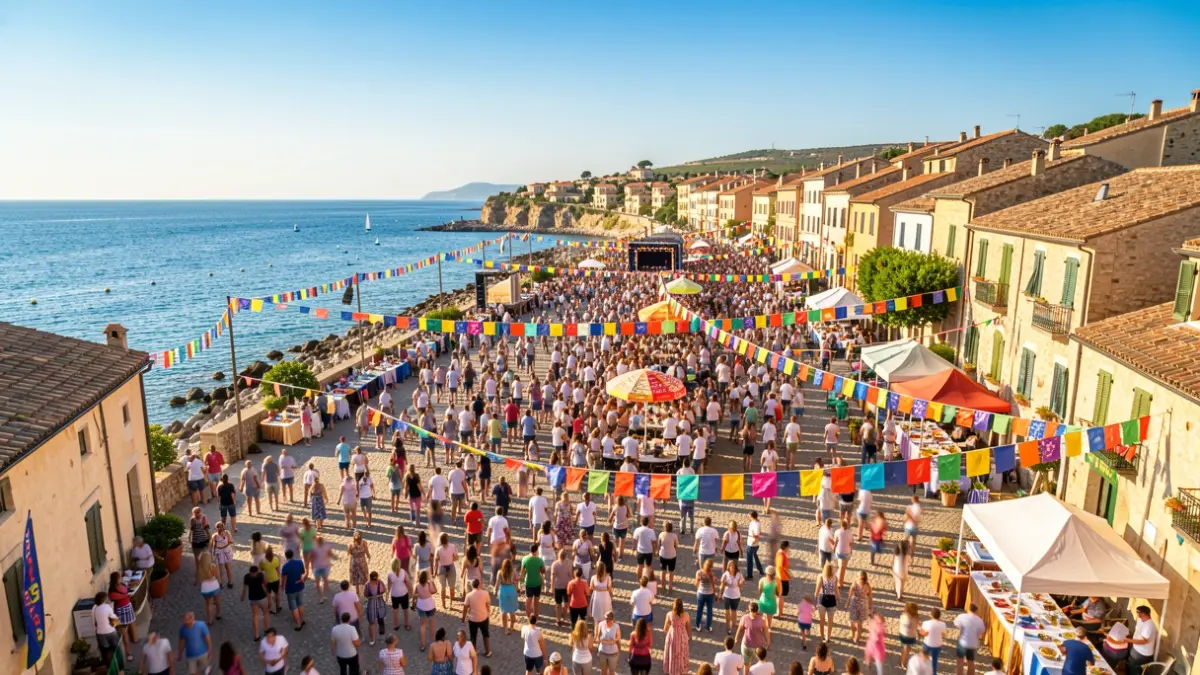 Generic image of a summer festival in a Mediterranean coastal town.