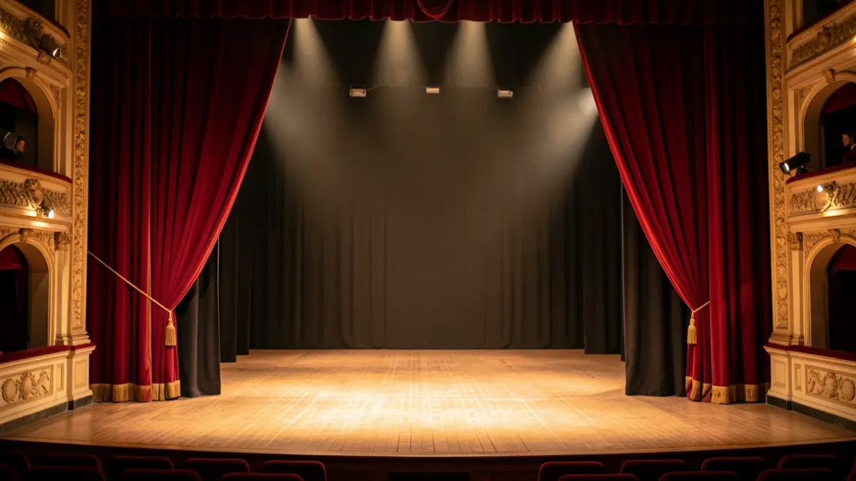 Imagen genérica de un escenario de teatro con luces.
