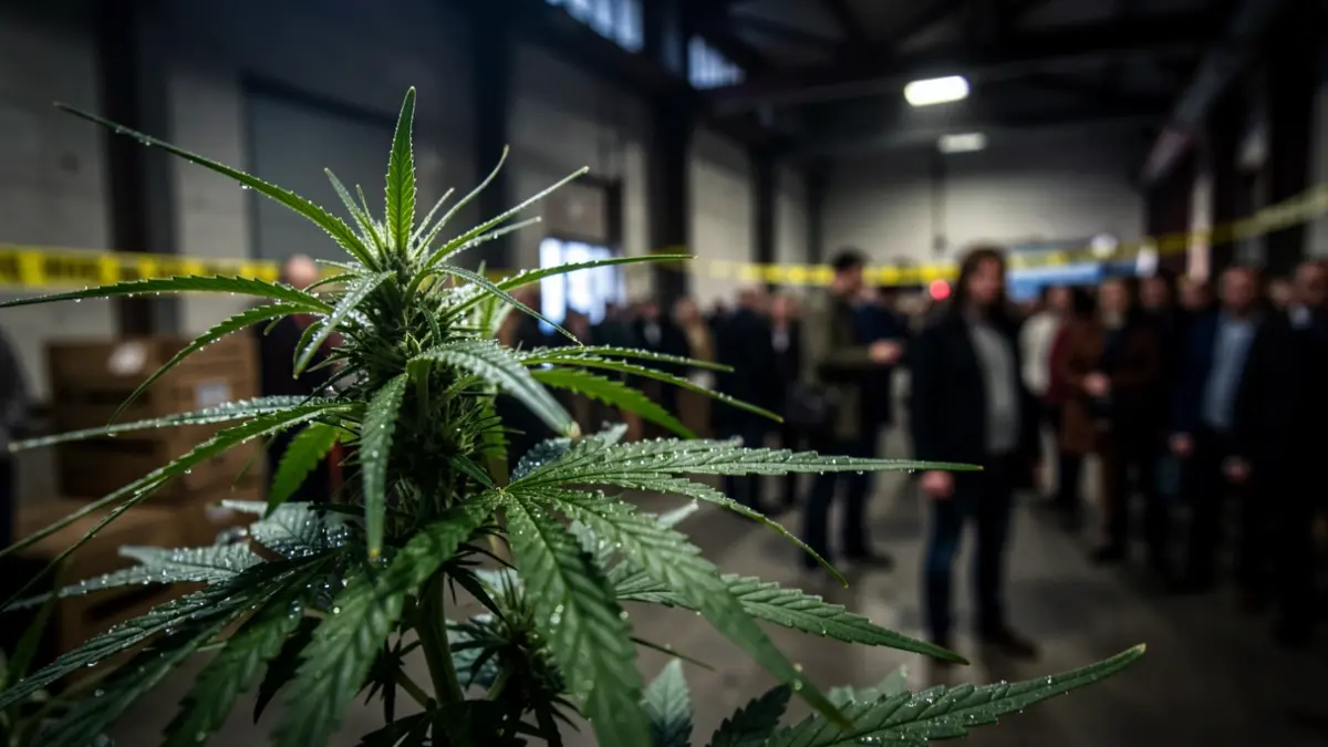 Imatge genèrica d'una planta de marihuana durant una operació policial.