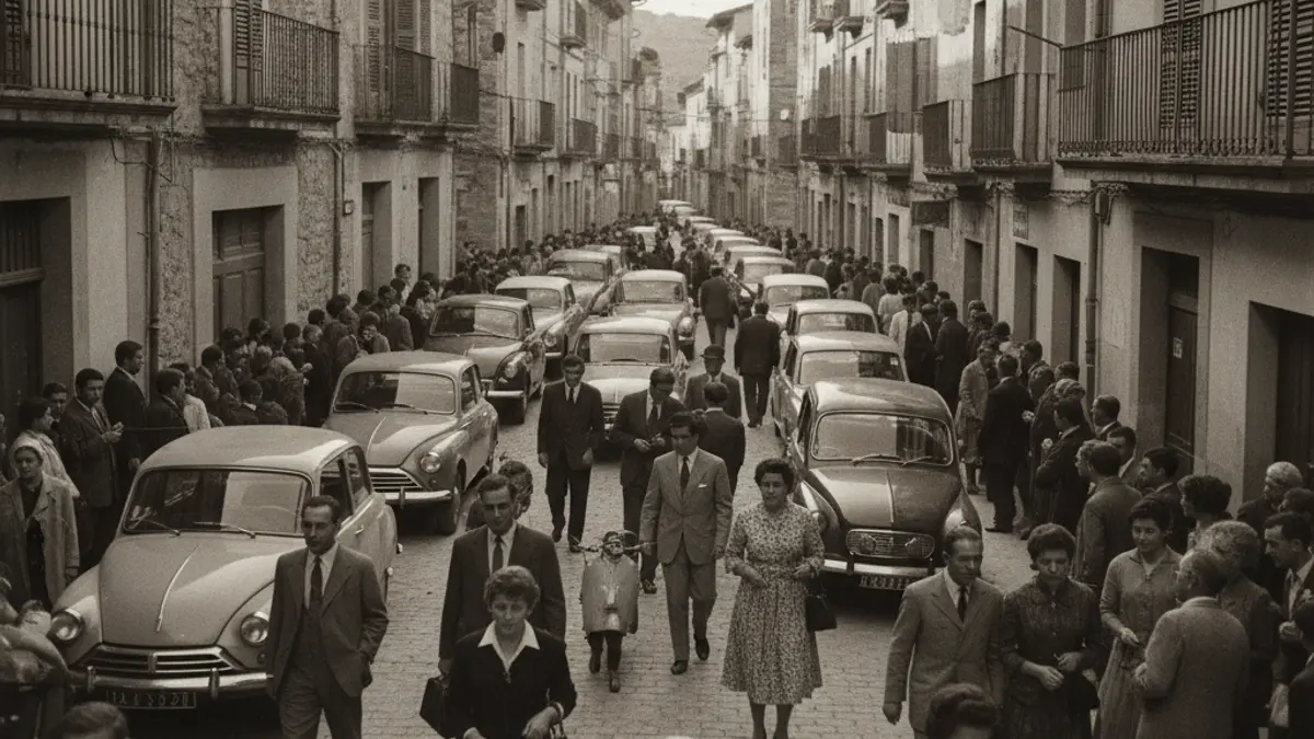 Imatge d'arxiu d'una ciutat catalana als anys 60