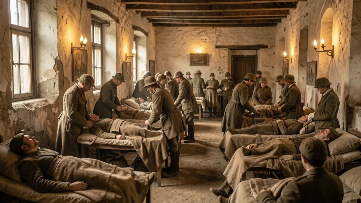 Recreation of a Spanish Civil War military hospital in Mas de Colom.