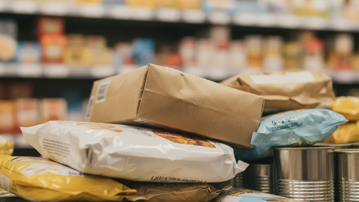 Generic image of food products in a convenience store.