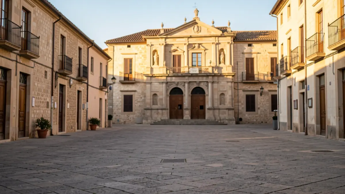 Imagen genérica de la plaza de Tortosa con el ayuntamiento al fondo.