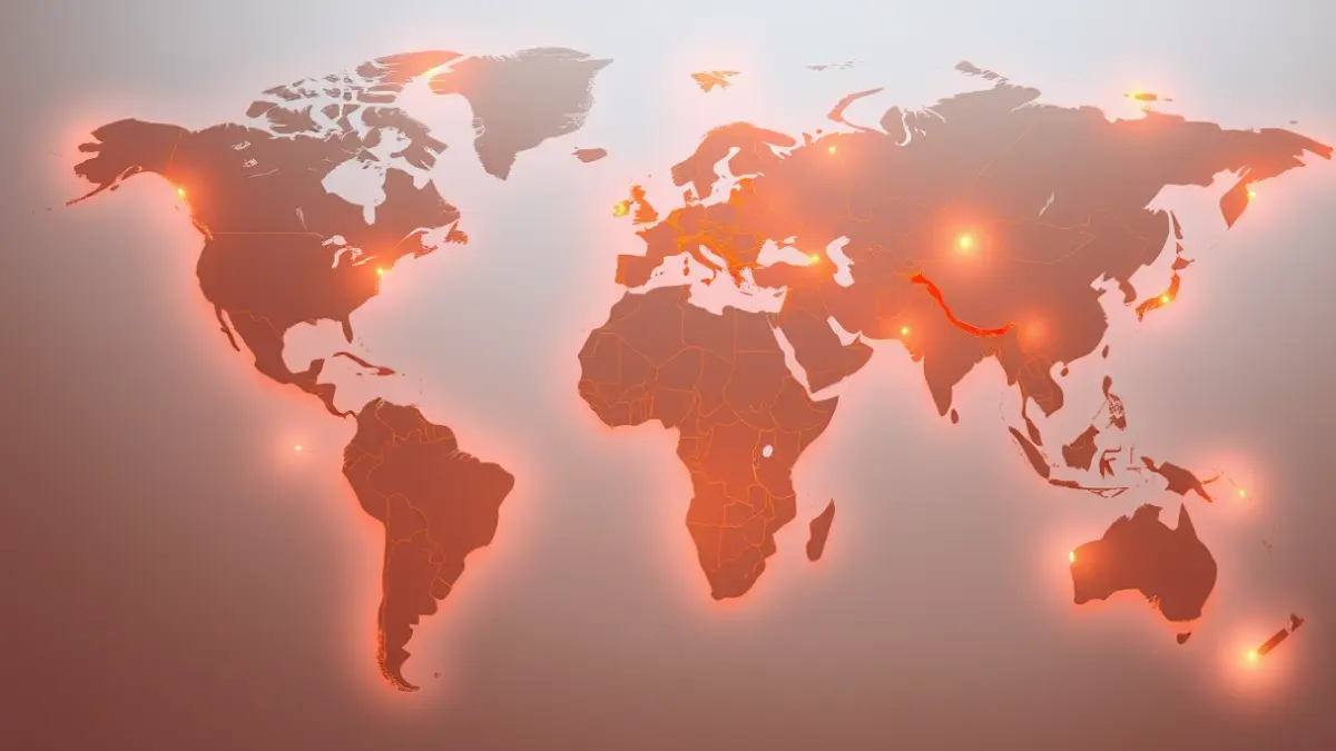 Generic image of a world map with connections between continents, symbolizing global migration.
