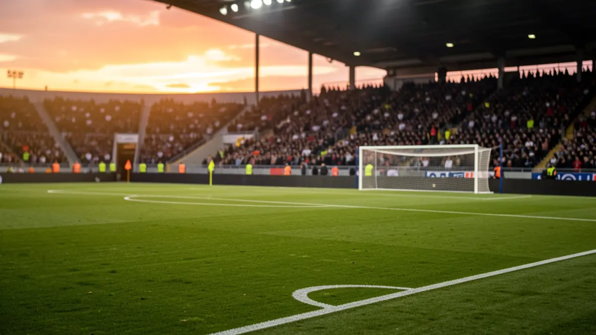 Imagen genérica de un campo de fútbol con luces de estadio.