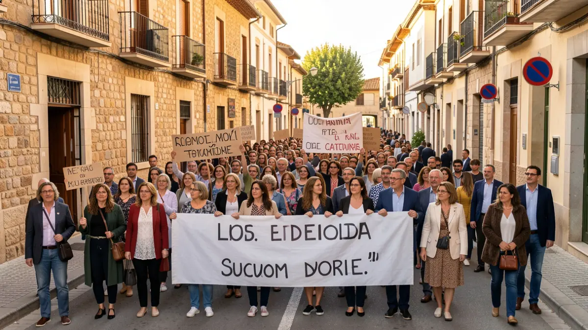 Imagen genérica de manifestación de docentes en Lleida.