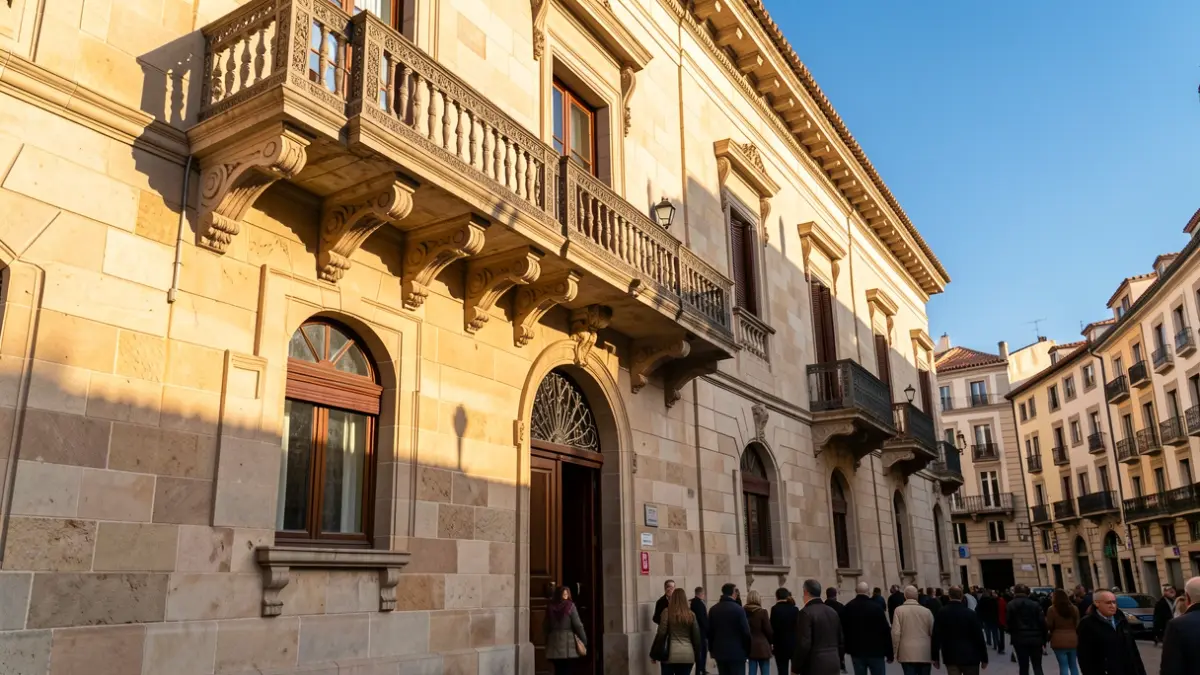 Generic image of a Catalan town hall in the afternoon light.