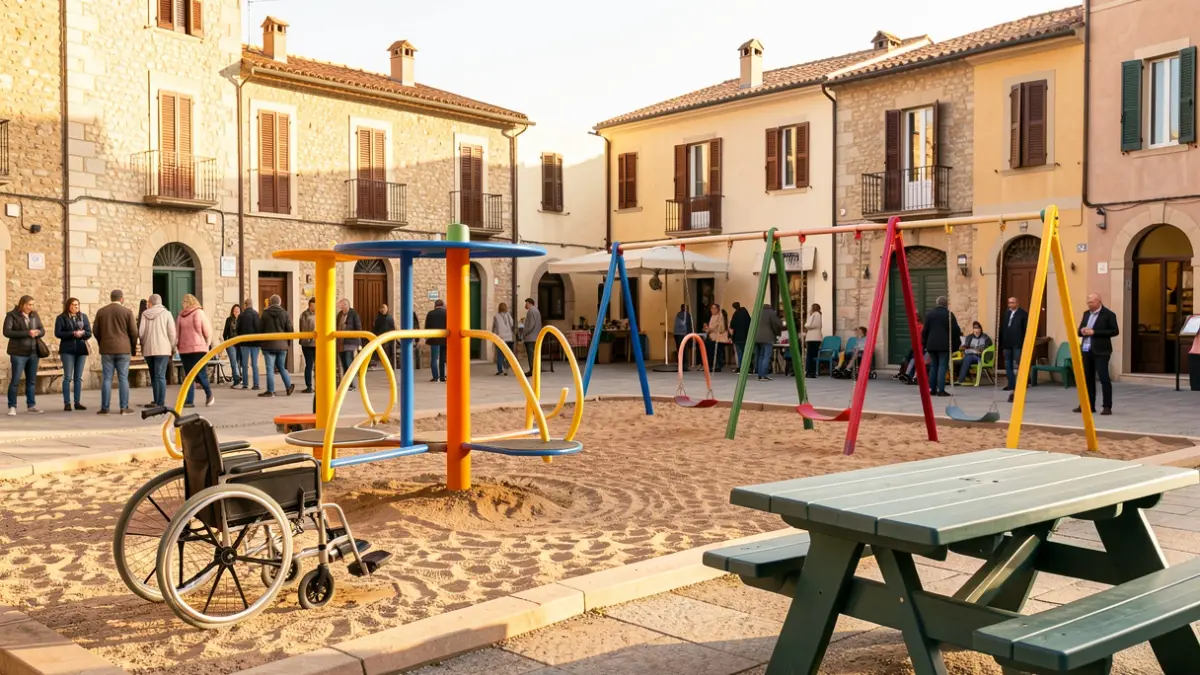 Parc infantil reformat a Montblanc amb jocs inclusius i mobiliari nou.