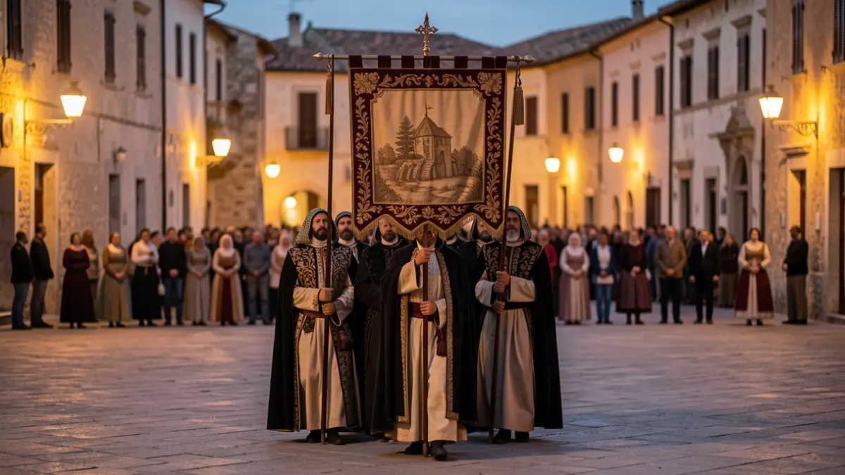 Imagen genérica de una procesión religiosa por la noche.