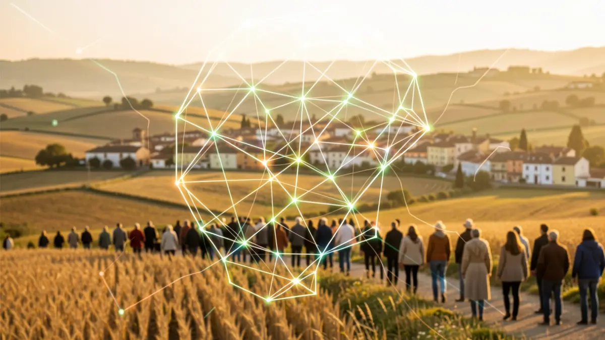 Imagen genérica de la inteligencia artificial impactando en un territorio rural catalán.