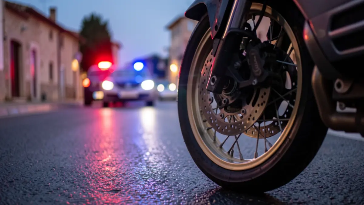 Imatge genèrica de control policial a una carretera amb llums d'emergència.
