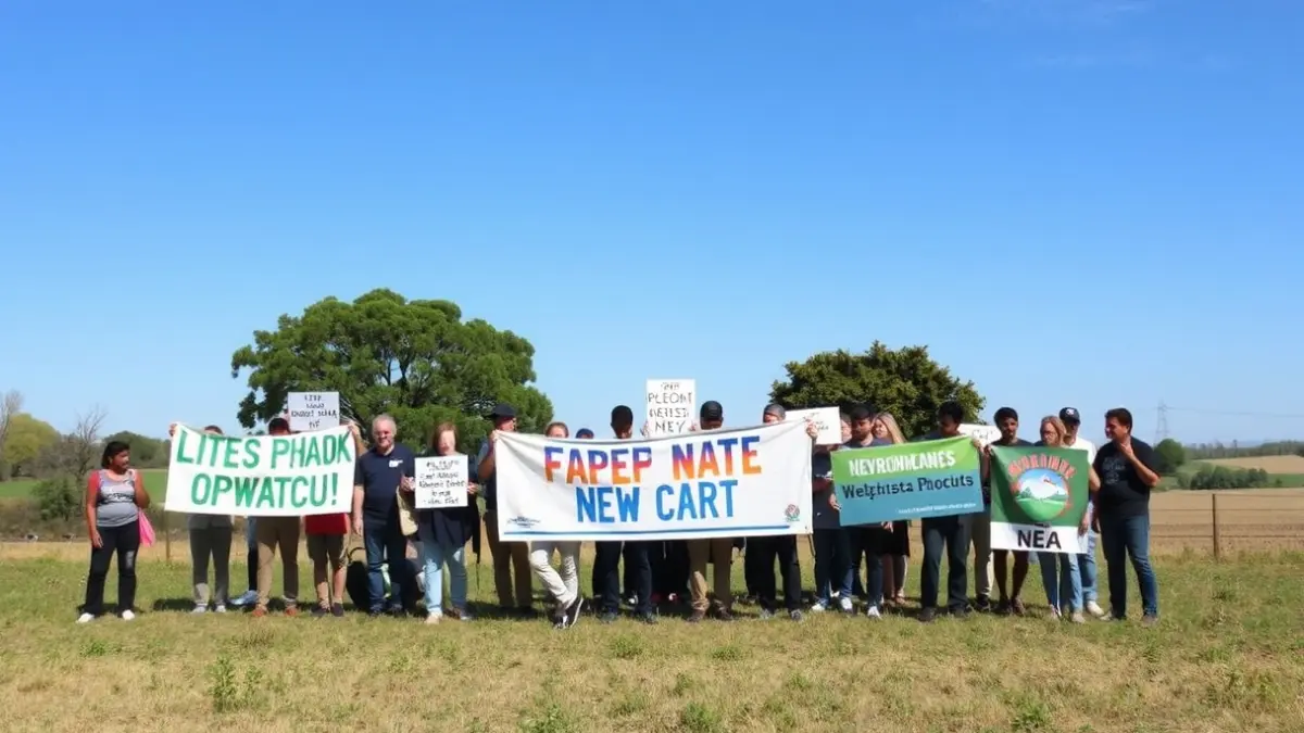 Imatge genèrica d'una concentració ecologista en un entorn rural