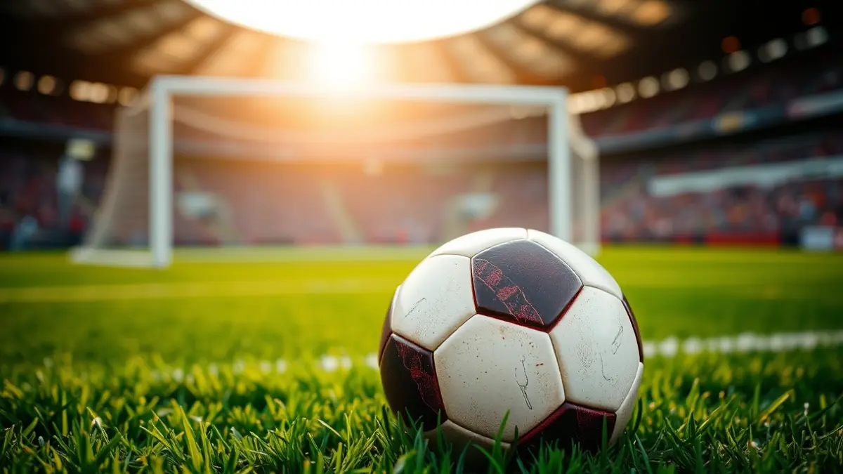 Generic image of a soccer ball on a green field.