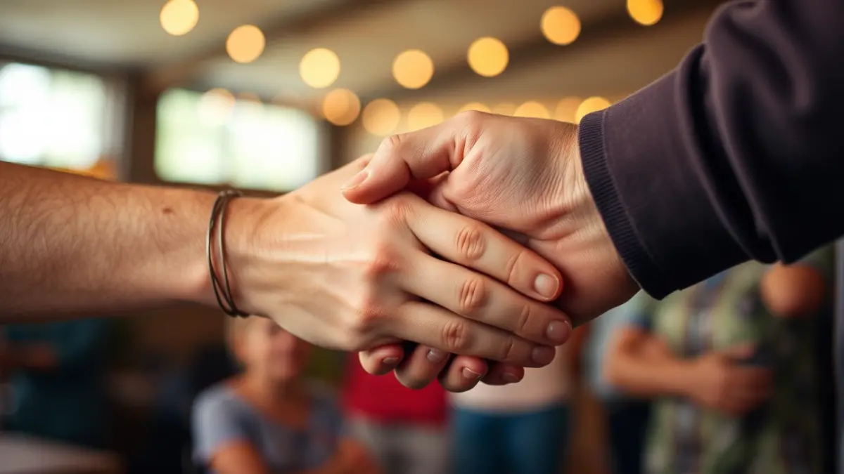 Generic image of hands connecting, symbolizing mutual aid and community.