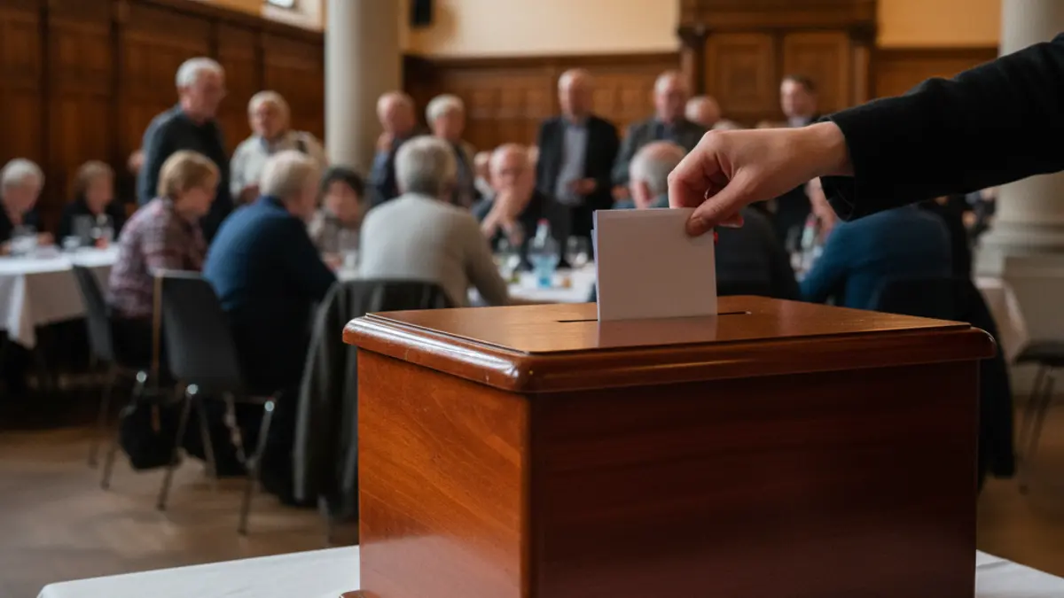 Ballot box in a context of citizen participation.