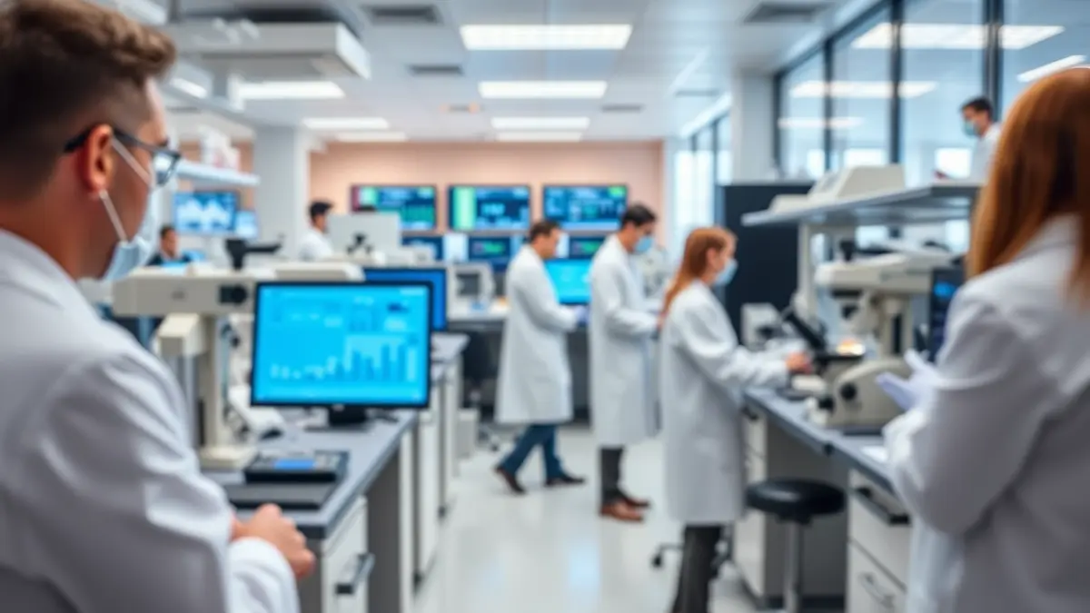 Imagen genérica de un laboratorio de investigación con científicos trabajando