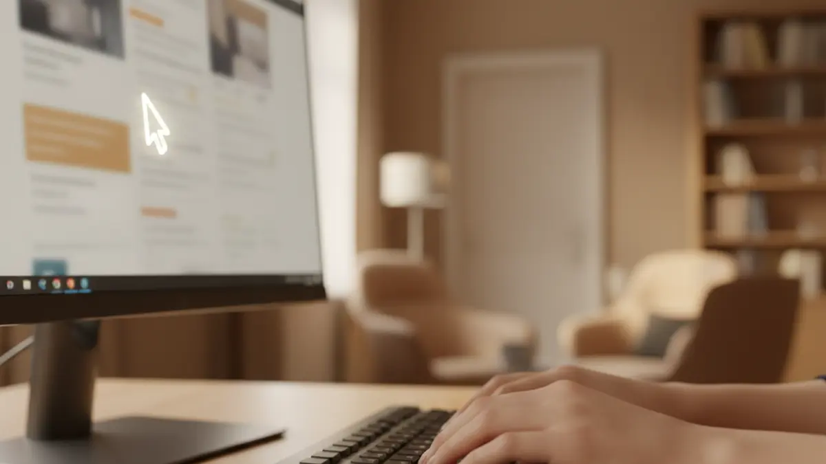 Generic image of a person searching for a job on a computer.