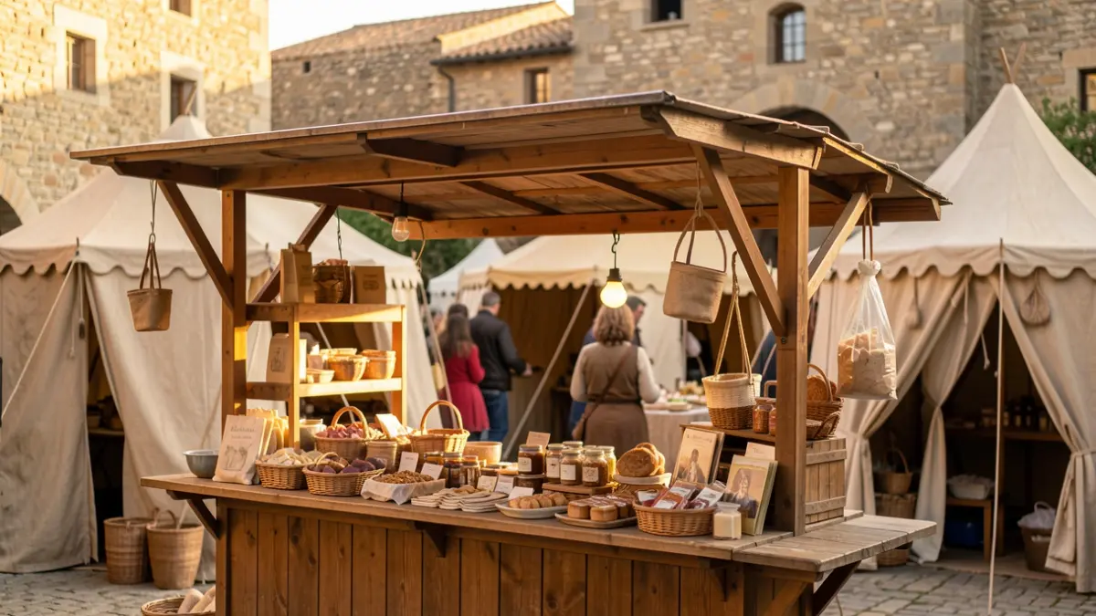 Imatge genèrica d'un mercat d'artesania medieval.