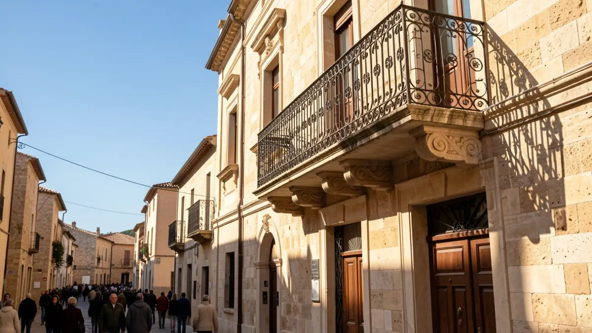 Façana de l'antiga caserna a Oliana.