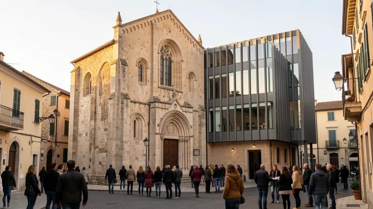 Imagen genérica de una iglesia con una ampliación moderna.