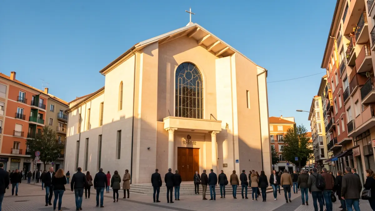 Facade of the Patriarch Abraham parish in Barcelona's Vila Olímpica.