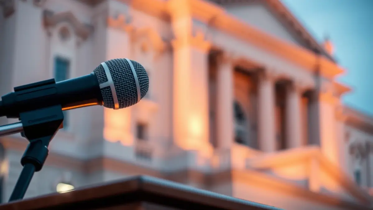 Imatge genèrica d'un micròfon en un faristol, simbolitzant la comunicació institucional.