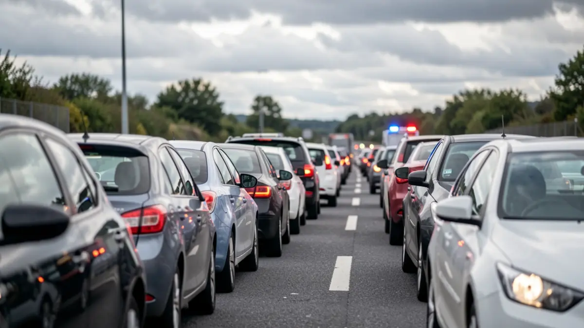 Generic image of a traffic jam on a Catalan highway.