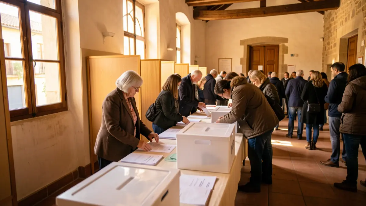 Imatge genèrica d'un col·legi electoral en un municipi català.