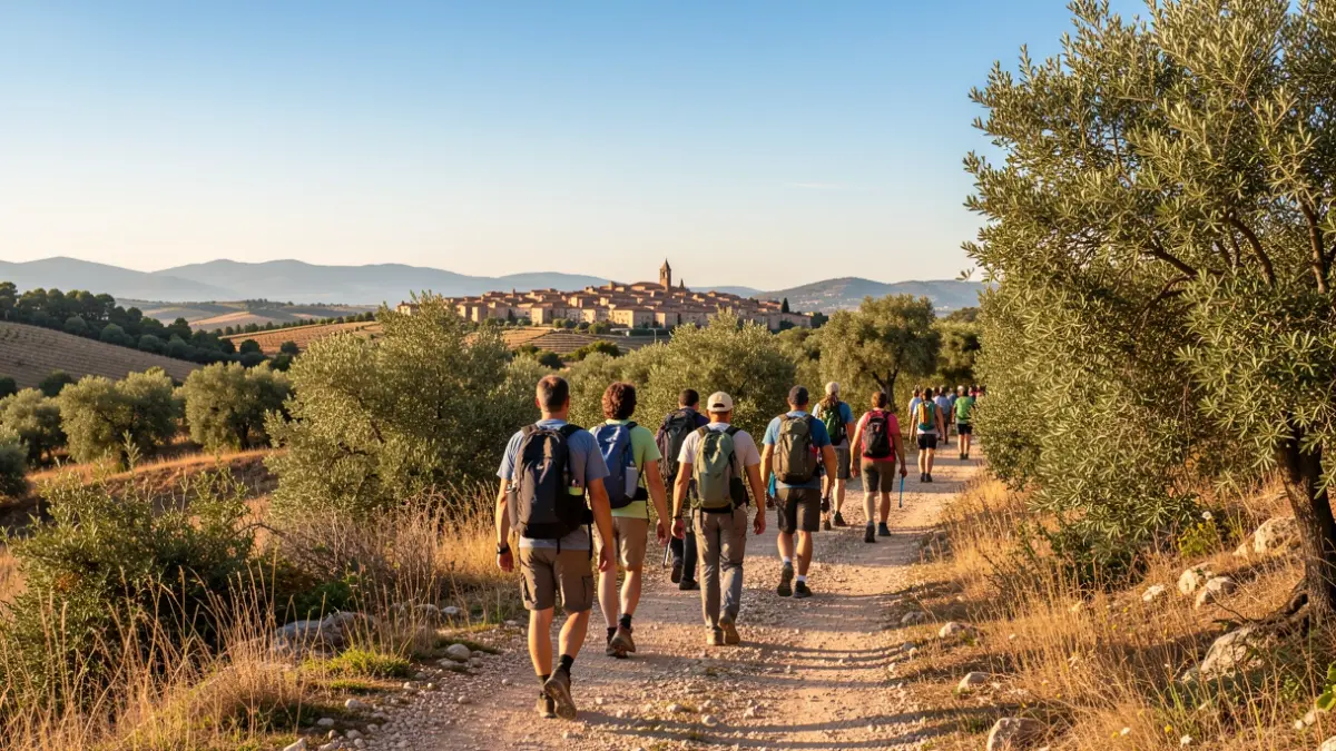 Generic image of hikers enjoying a day of trekking in a natural setting.