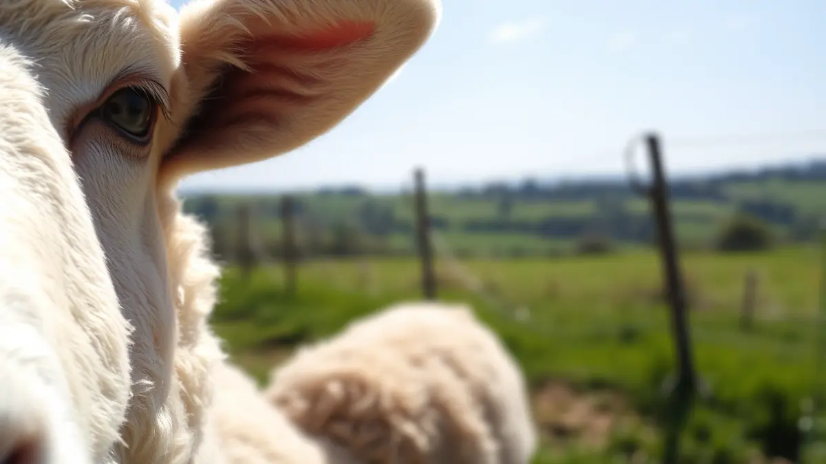 Generic image of sheep in a field with a fence, representing affected livestock.