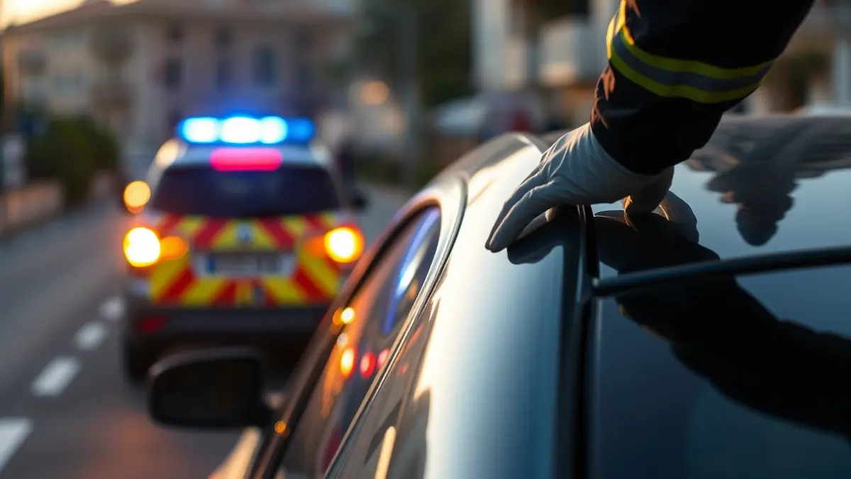 Imagen de un vehículo volcado con servicios de emergencia trabajando