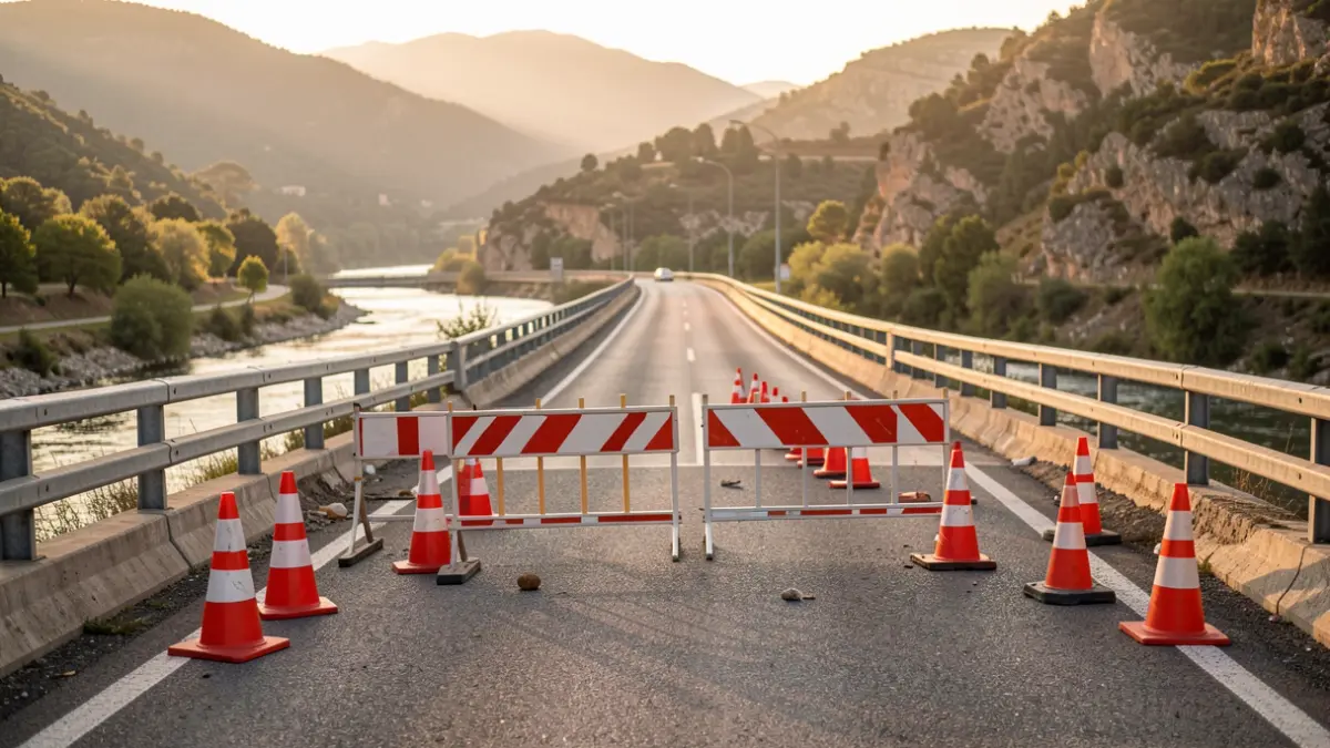 Imatge genèrica d'un pont amb obres.